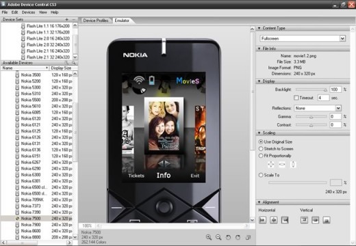 Designing for mobile devices using Fireworks CS4 beta