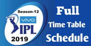 [SCHEDULE] IPL Schedule 2019 For 1st Two Weeks