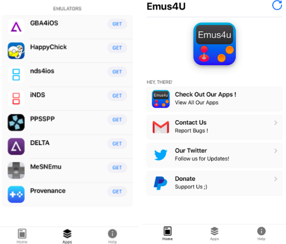 Emus4u App on iOS