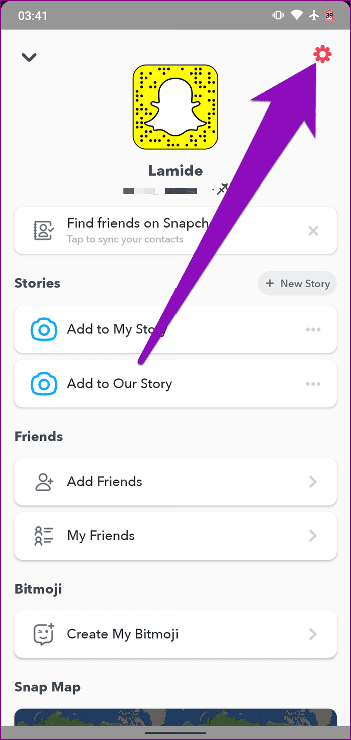 Clear the Snapchat app's cache