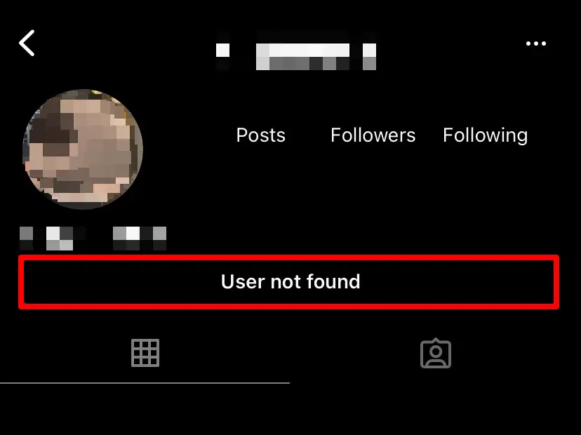 User not found on Instagram
